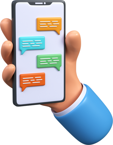 sms chat 3d illustration