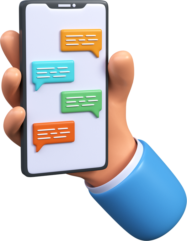 sms chat 3d illustration